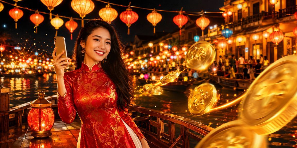 Người chơi đang sử dụng mẹo cá cược trên ứng dụng tại Hội An